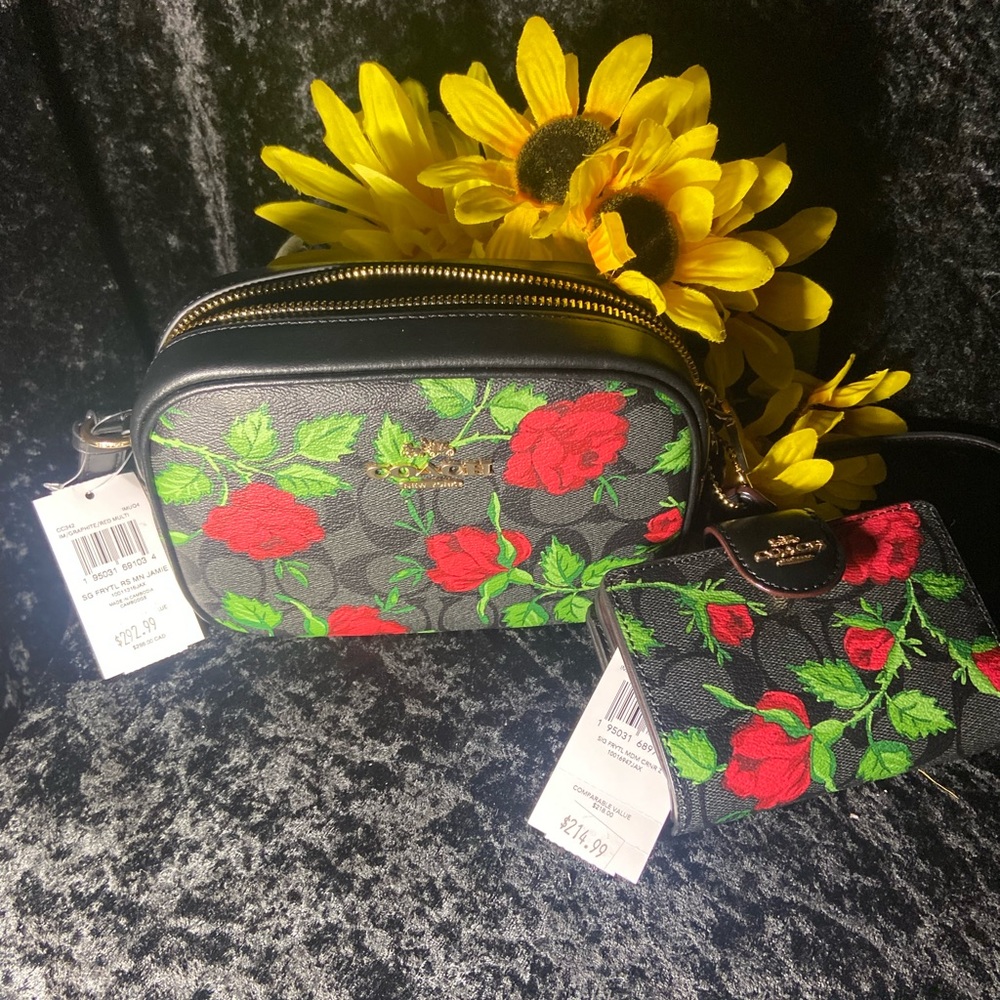 Coach bag & wallet - Gorgeous floral purse w/ matching wallet (sold as a set)